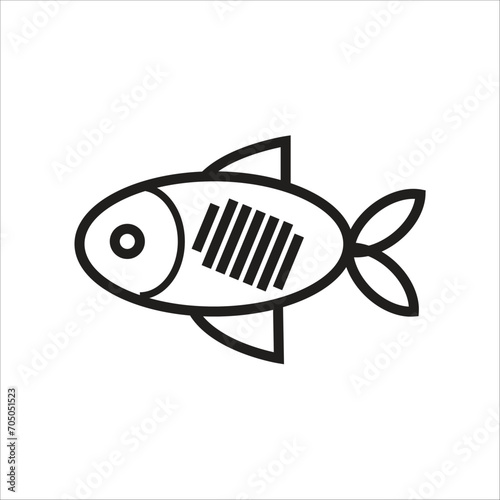 fish vector icon line template