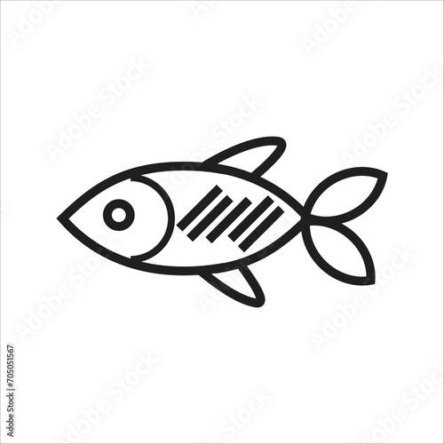 fish vector icon line template