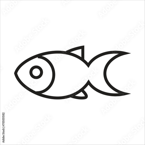 fish vector icon line template