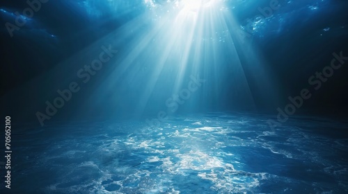 Ethereal beams of light cascading through a dark blue, glittering backdrop, evoking a sense of wonder. © StockWorld