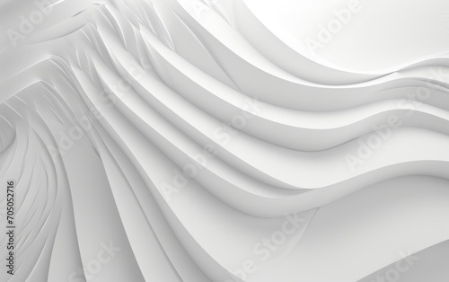 Abstract white paper waves with soft shadows creating a serene, minimalist design.