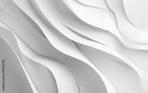 Abstract white paper waves with soft shadows creating a serene, minimalist design. © StockWorld