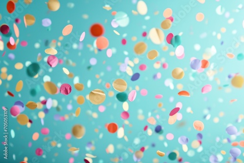Colorful confetti on a blue background, perfect for festive, celebratory, and party-themed designs.