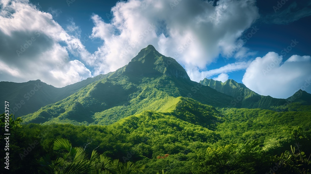 Beautiful mountains with dense green vegetation