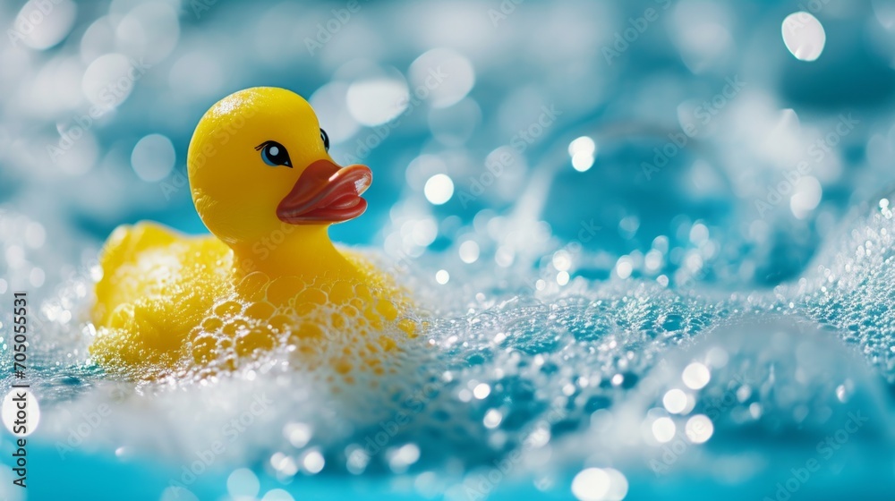 Rubber Duck Floating in Water-Filled Bathtub Rubber Duck Floating in Water-Filled Bathtub