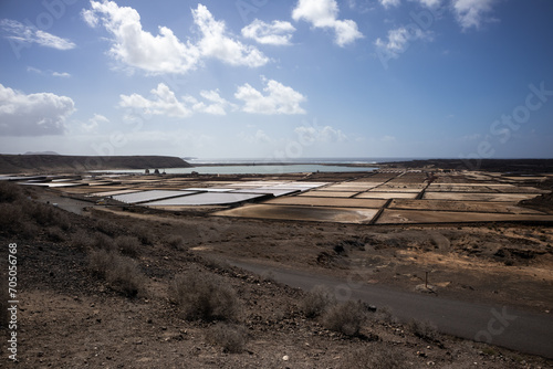 Salt production in Janubio Saline  Lanzarote