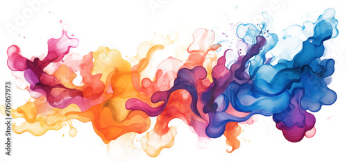 Colorful watercolor with a transparent backdrop
