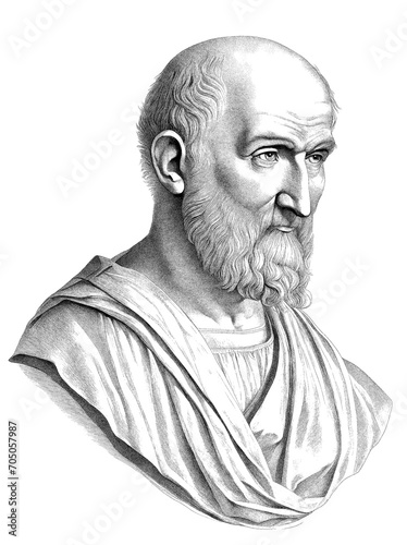 Portrait Hippocrates of Kos, generative AI 