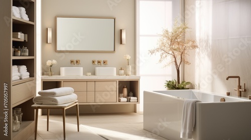 Luxurious Spa-Inspired Bathroom: Elegant room idea, spa-inspired decor,