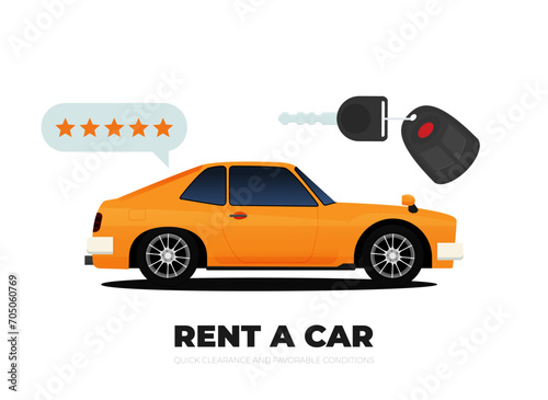 Rent a car design over background, vector illustration