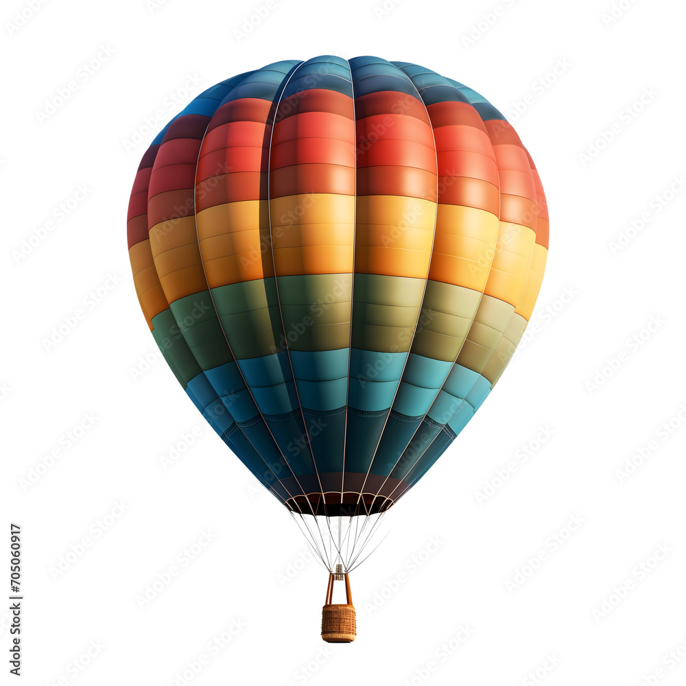 Obraz premium Colorful Hot Air Balloon on Transparent Background