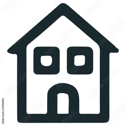 home flat icon for apps and websites, House symbol sign black outline logo vector