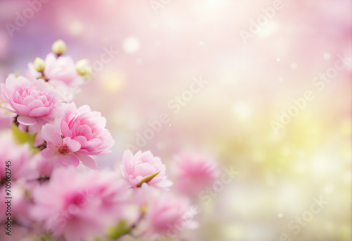 pink flowers bokeh background. Blurry pink background  © Enka