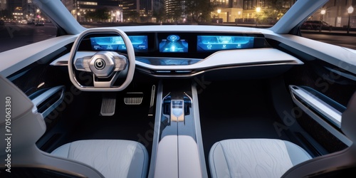Interior of a car in the future