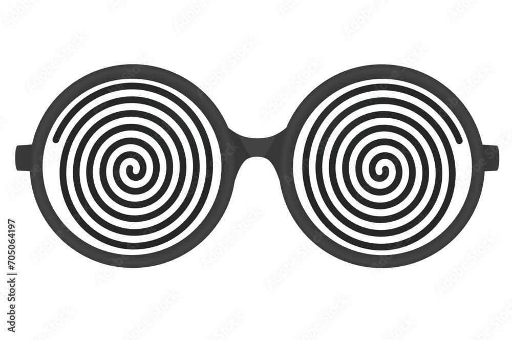 Retro swirl glasses. vector illustration - obrazy, fototapety, plakaty 