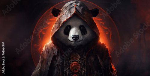 profile picture evil eyes panda, red devil in the night