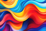 abstract colorful background with smooth lines of different colors. Generative Ai