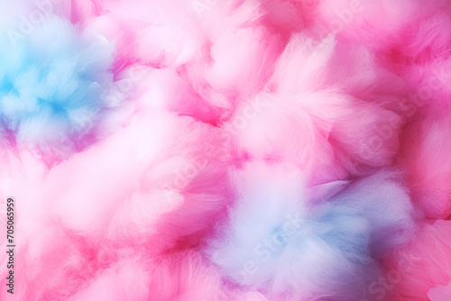 Colorful cotton wool as background. Generative Ai