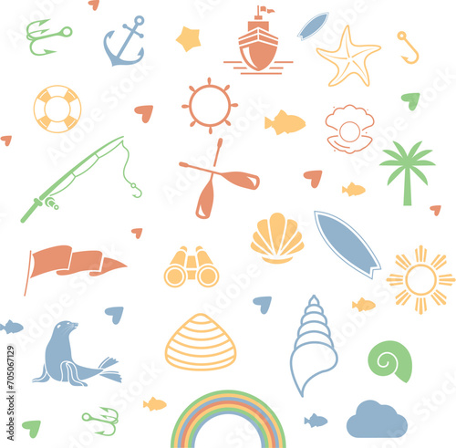 Simple Set of Travel by Sea Related Vector Line Icons. Contains such Icons as Port, Cruise Liner, Lighthouse and more. 
