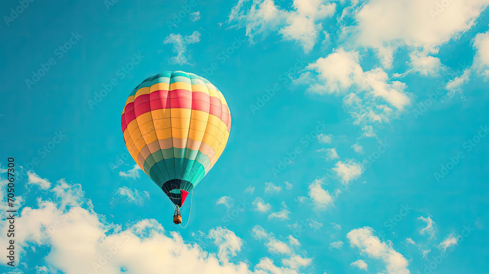 Fototapeta premium colorful flying balloon in blue sky