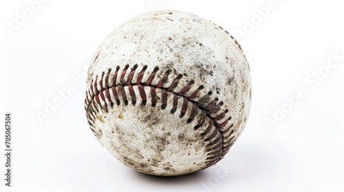 Dirty old Baseball Isolated on white 