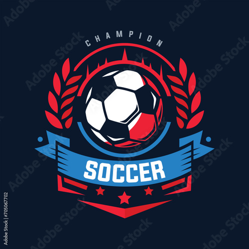 Soccer Football Badge Logo Design Templates Sport Team Identity Vector Illustrations isolated on white Background