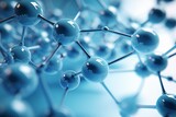 A close-up of a blue molecule structure Generative AI