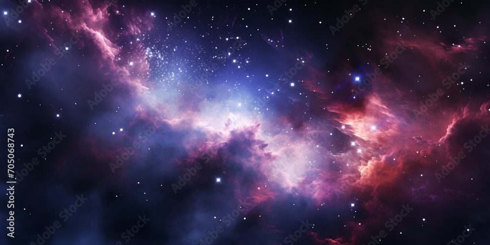 A vibrant purple and blue starry night sky Generative AI