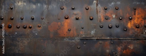 Rusty Metal Door with Numerous Holes Generative AI