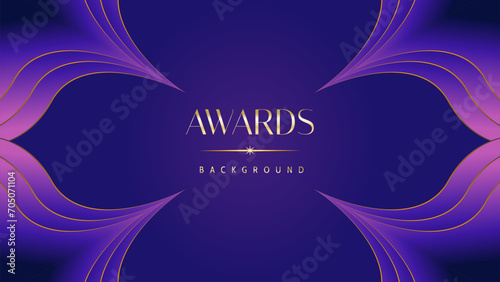 Pink blue purple golden royal awards graphics background. Lines growing elegant shine spark. Luxury premium corporate abstract design template. Banner certificate dynamic shape.