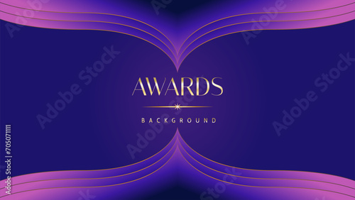 Pink blue purple golden royal awards graphics background. Lines growing elegant shine spark. Luxury premium corporate abstract design template. Banner certificate dynamic shape.
