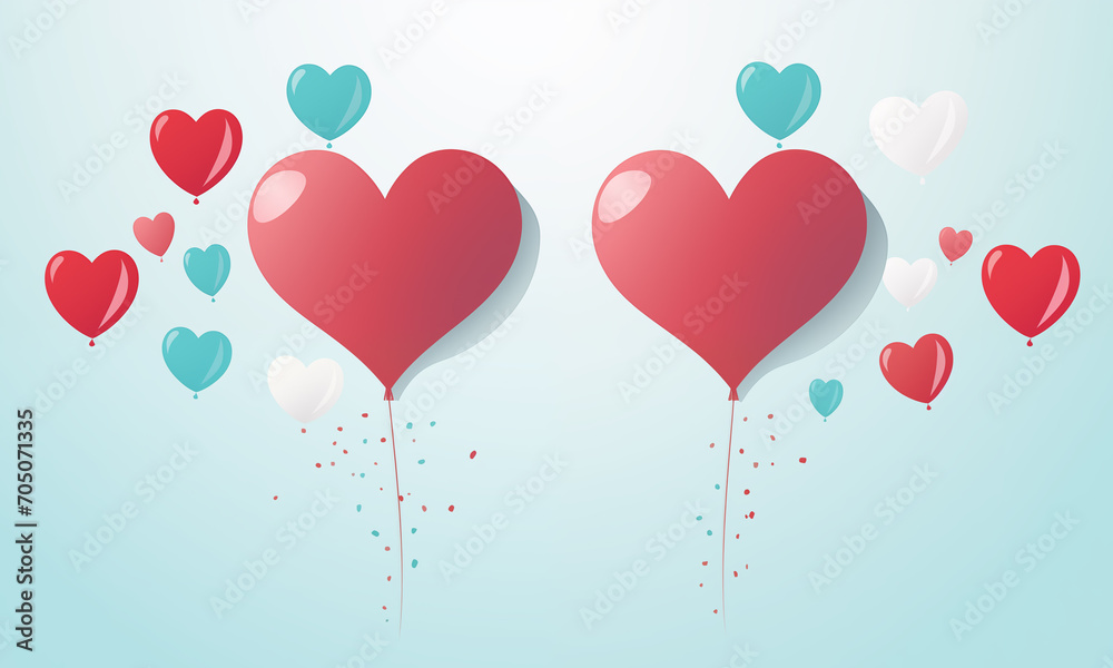 Heart Shaped Balloons Background for valentines day