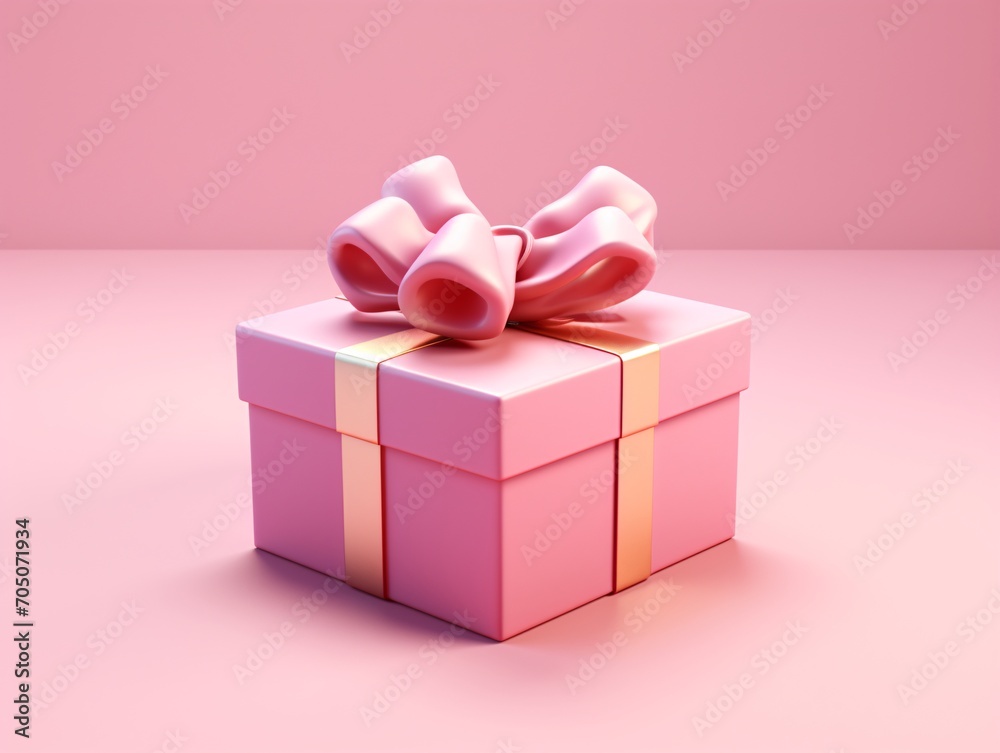 Pink box with a bow on top Generative AI Pink box with a bow on top Generative AI
