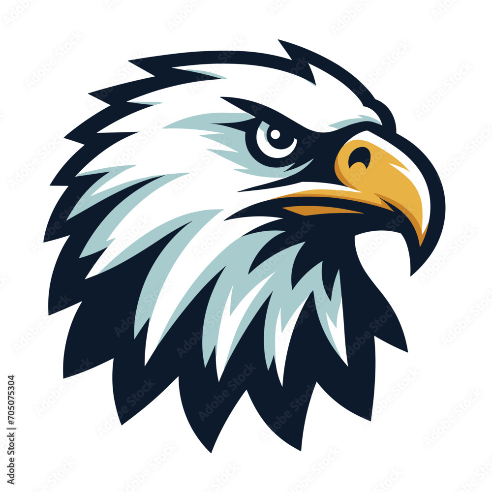 Fototapeta premium bird eagle hawk head logo mascot design vector illustration isolated on white background