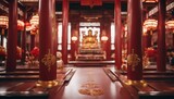 Interior of a Chinese temple during Chinese New Year