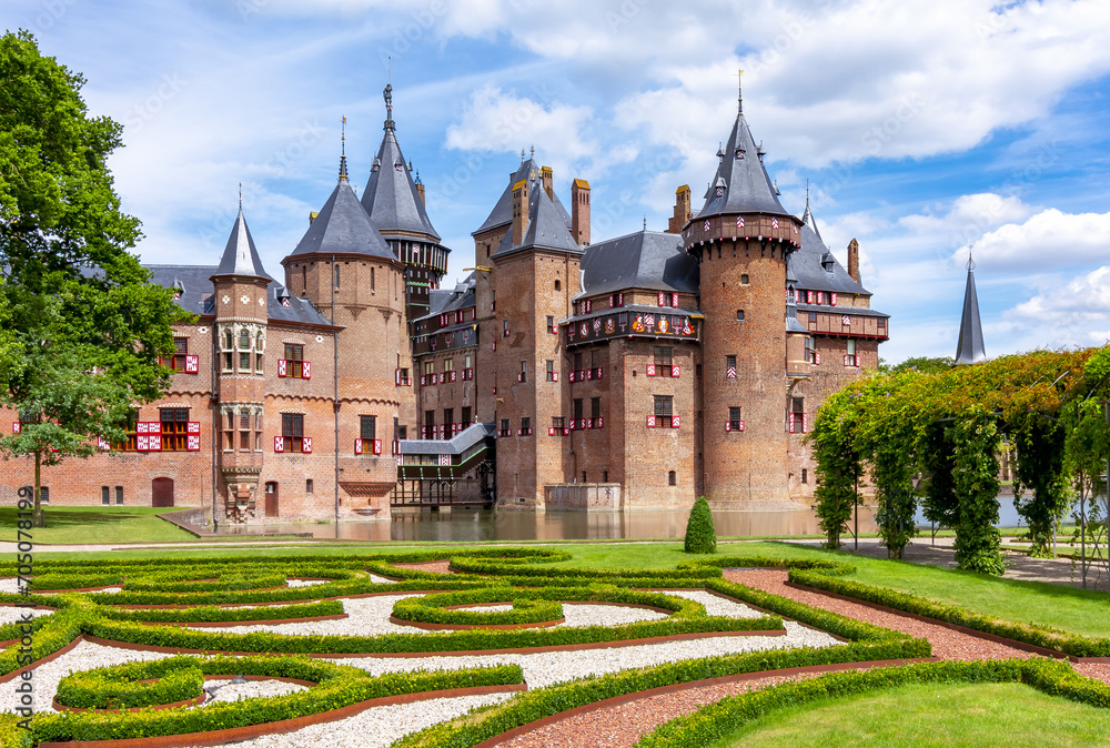 De Haar Castle and park near Utrecht, Netherlands
