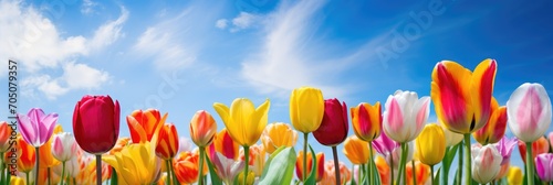 Colorful tulips flower unde...