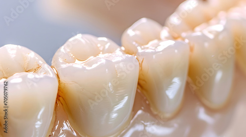 Close-up of a Ceramic Dental Crown on Molars with a Natural Look