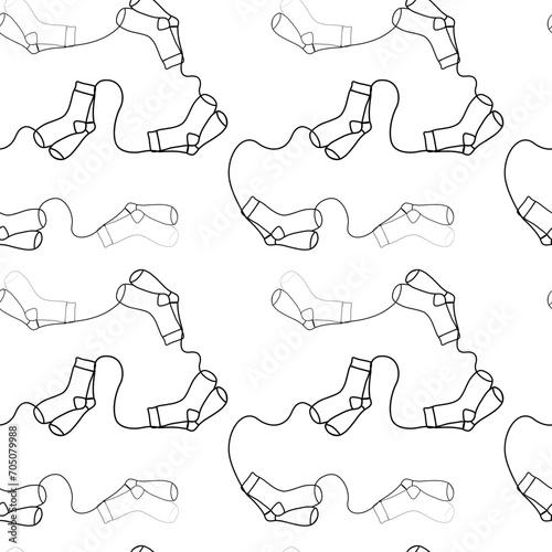 continuous sock pattern in one line. vector