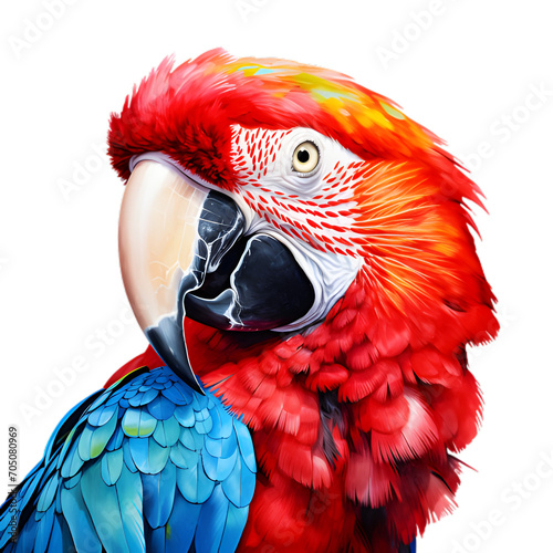 parrot isolated on white and transparent background