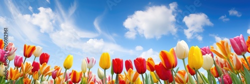 Colorful tulips flower unde...
