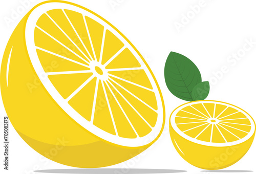 Lemon Half and Leaf
