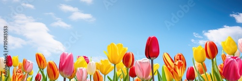 Colorful tulips flower unde...