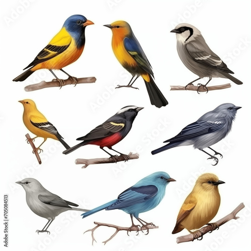 Assortment of beautiful birds