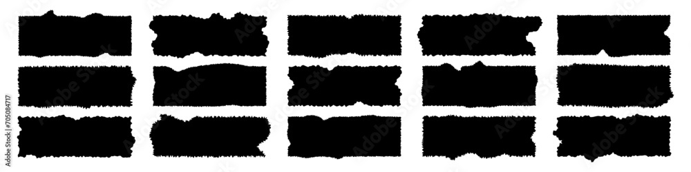 Set of jagged rectangle, torn paper frames vector illustration Set of jagged rectangle, torn paper frames vector illustration