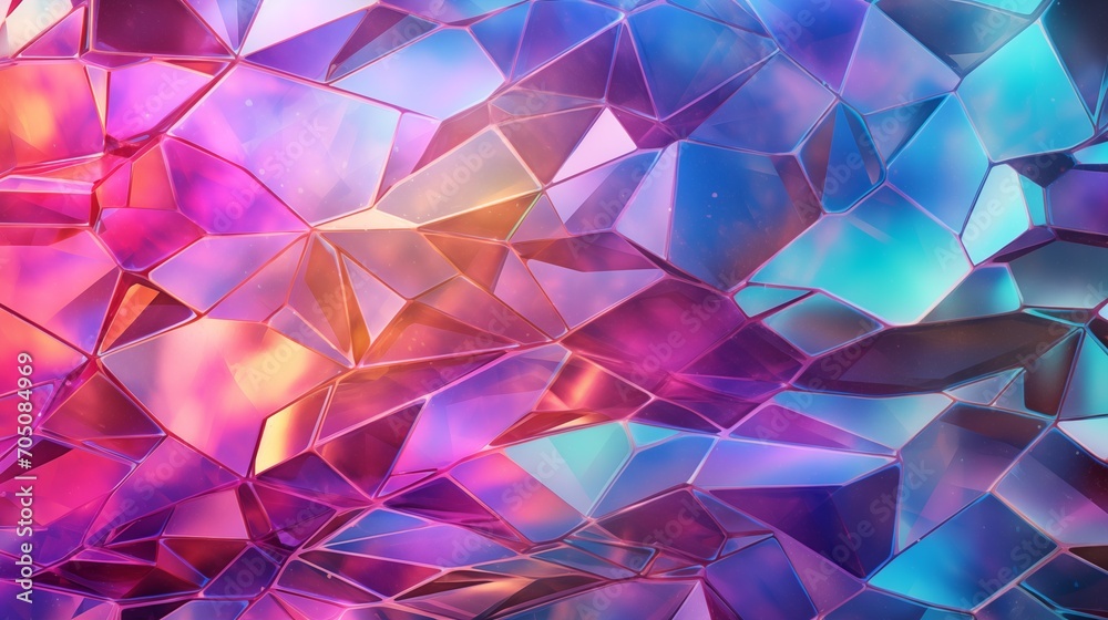 Obraz premium Abstract background neon holographic style, glass, gems. Old retro colorful foil texture. Liquid background, holographic surface