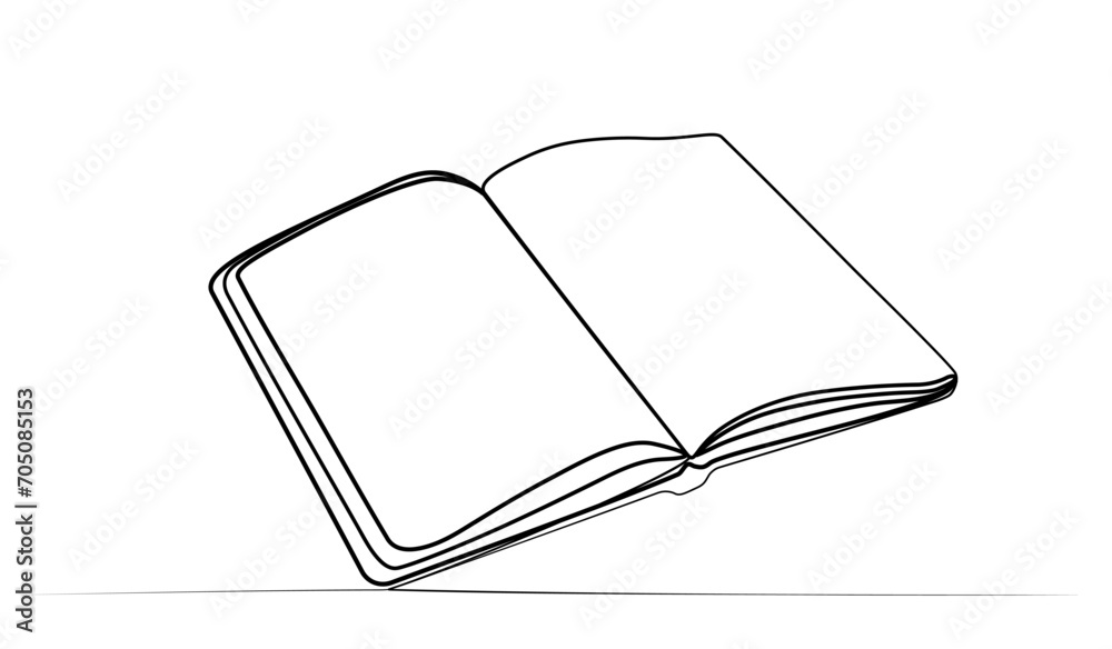 continuous drawing of a book with one line. vector continuous drawing of a book with one line. vector