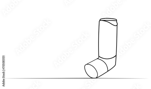 continuous one line drawing of asthma spray.