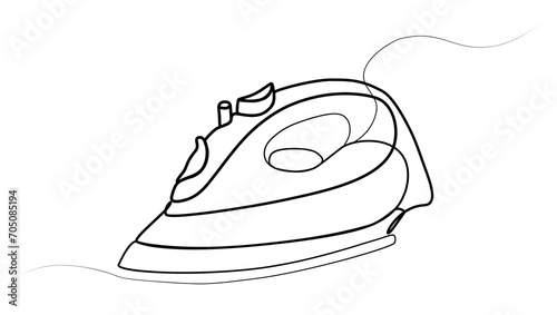 continuous iron drawing with one line. vector illustration