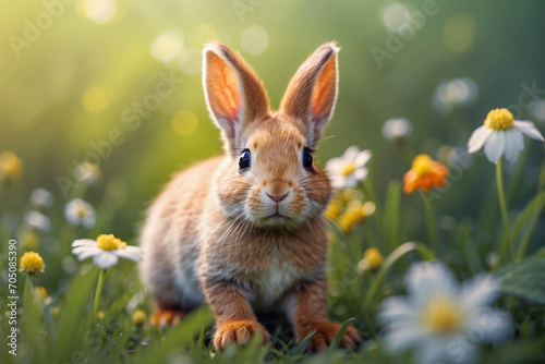 Cute rabbit in the garden